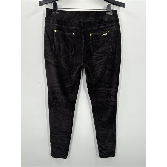 Michael Kors Premium Legging Pants Black Plush Ankle Corduroy Pockets Large - Picture 6 of 10